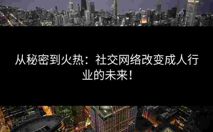 从秘密到火热：社交网络改变成人行业的未来！