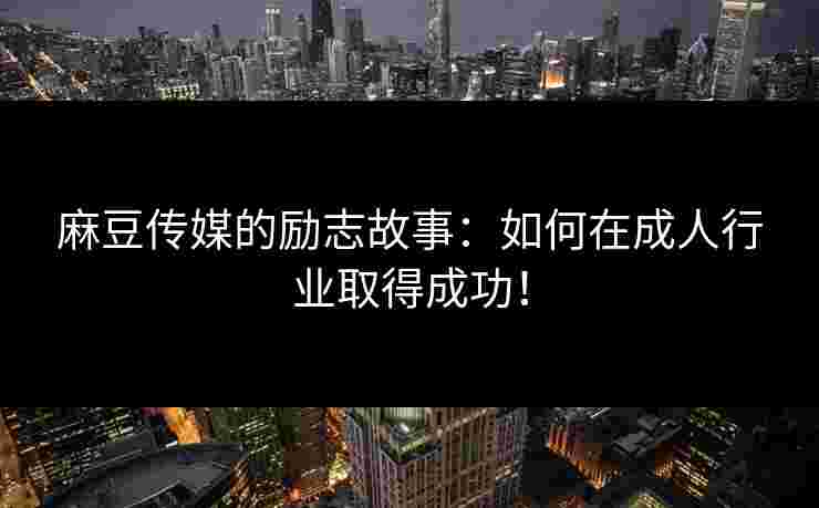 麻豆传媒的励志故事：如何在成人行业取得成功！